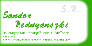 sandor mednyanszki business card